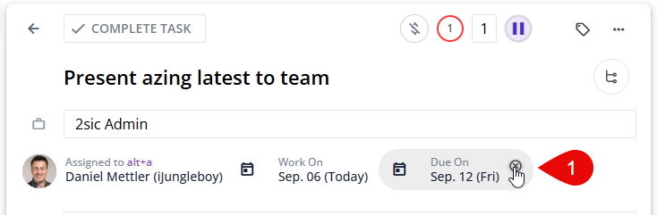 Improve Task-Due in v25.12